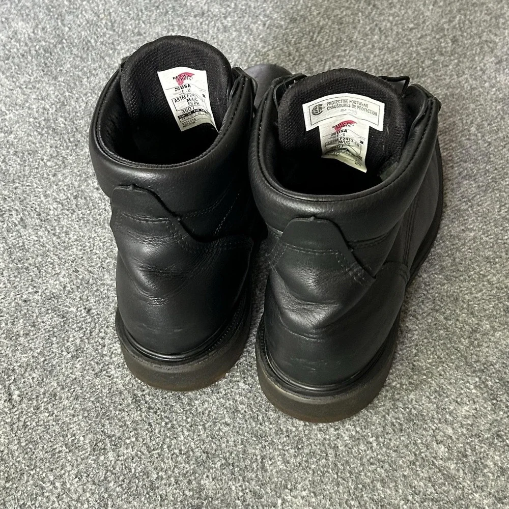 Red Wing Boots Mens Size 11B Black Leather Work Safety Toe EH 3507 USA